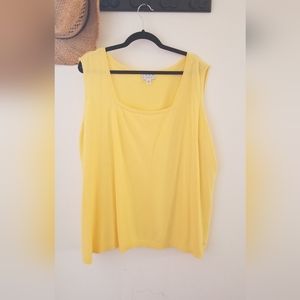 Joan Rivers Yellow Square neck sweater top